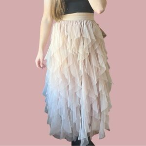 Dusty Pink Mesh Skirt